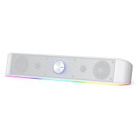 Redragon GS560 Adiemus RGB Desktop Soundbar, 2.0 Channel Computer Speaker with Dynamic Lighting Bar Audio-Light Sync/Display, White