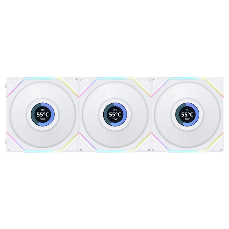 Lian Li UNI FAN TL LCD 120 ARGB 120mm White PWM Fan - 3 Pack
