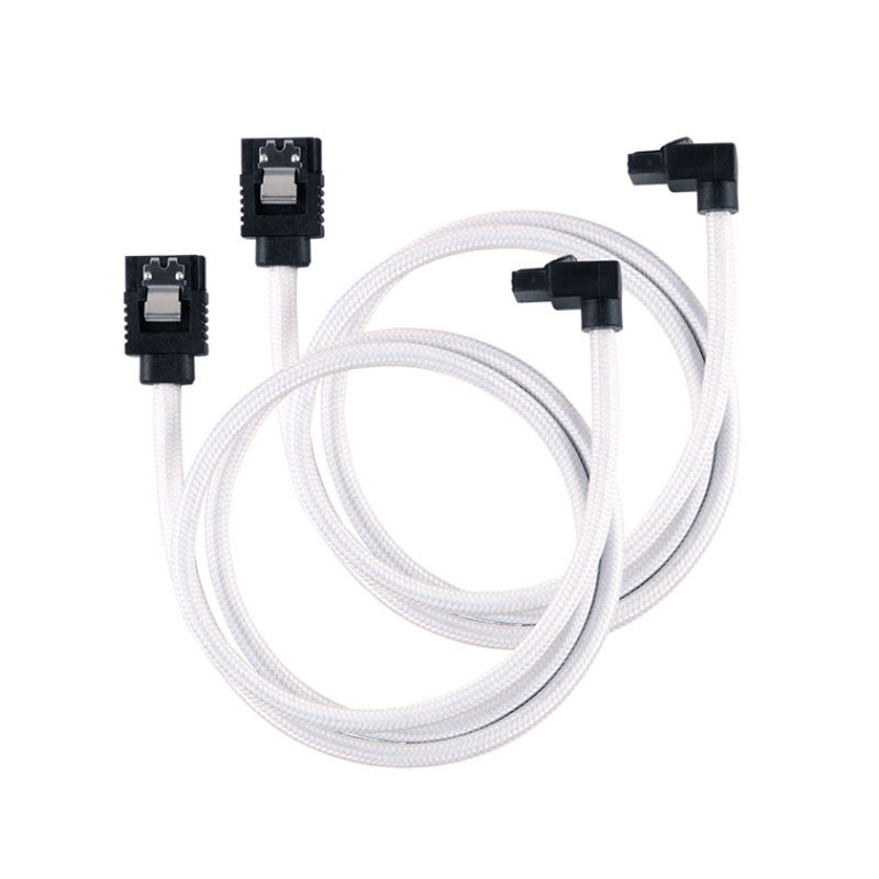 Corsair Premium Sleeve SATA 90Deg 60cm Connector Cable - White (CC-8900283)