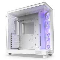 NZXT H6 Flow RGB Compact Dual Chamber TG Mid Tower ATX Case - Matte White