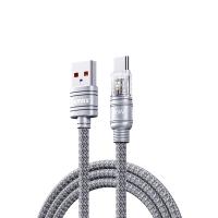 Seedream remax 100W Fast Charging Data Cable with Light RC-C128 USB To C TypeA to C A-C 1.2m Silver Gray