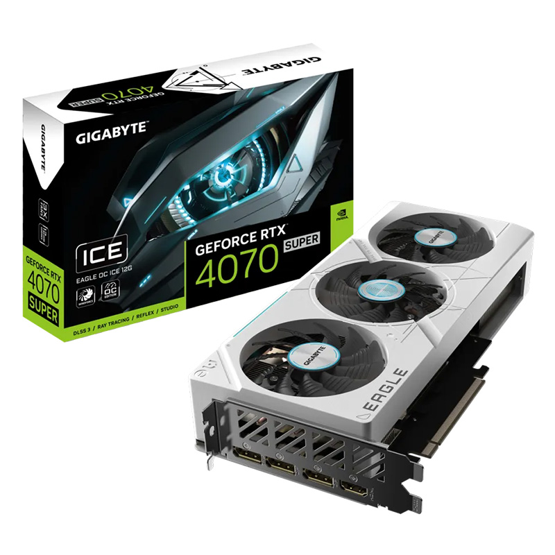 Gigabyte GeForce RTX 4070 Super Eagle OC ICE 12G Graphics Card (GV-N407SEAGLE-OC-ICE-12GD)