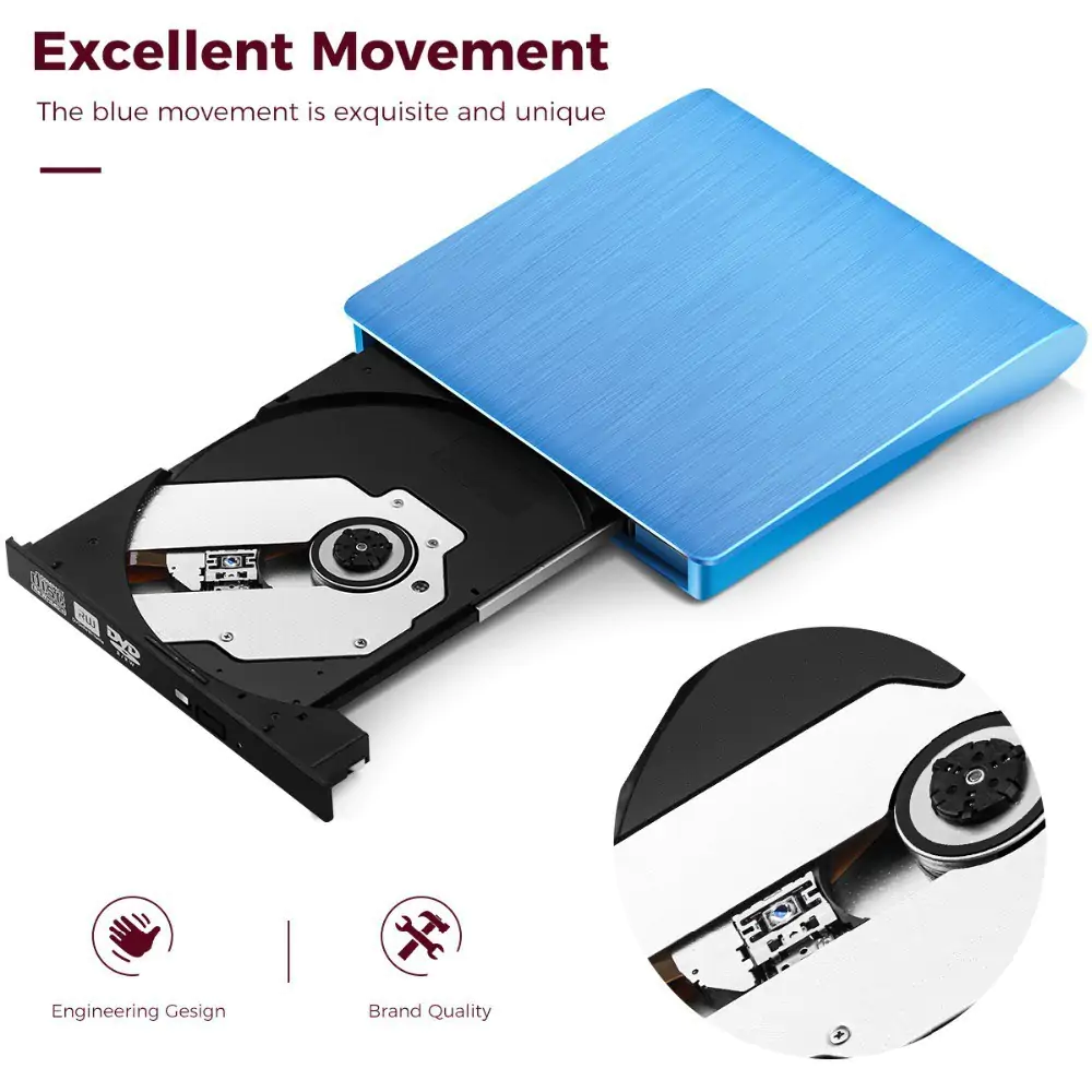 Wiredraw USB 3.0 External DVD Recorder Writing Table Top External USB Record Machine