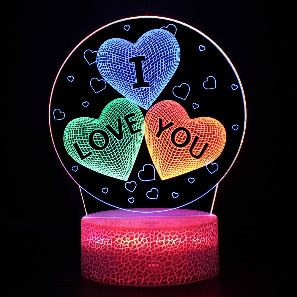 3D Night Light I LOVE YOU LED Color Changing Light Bedroom Decorative Light Children's Birthday Gift