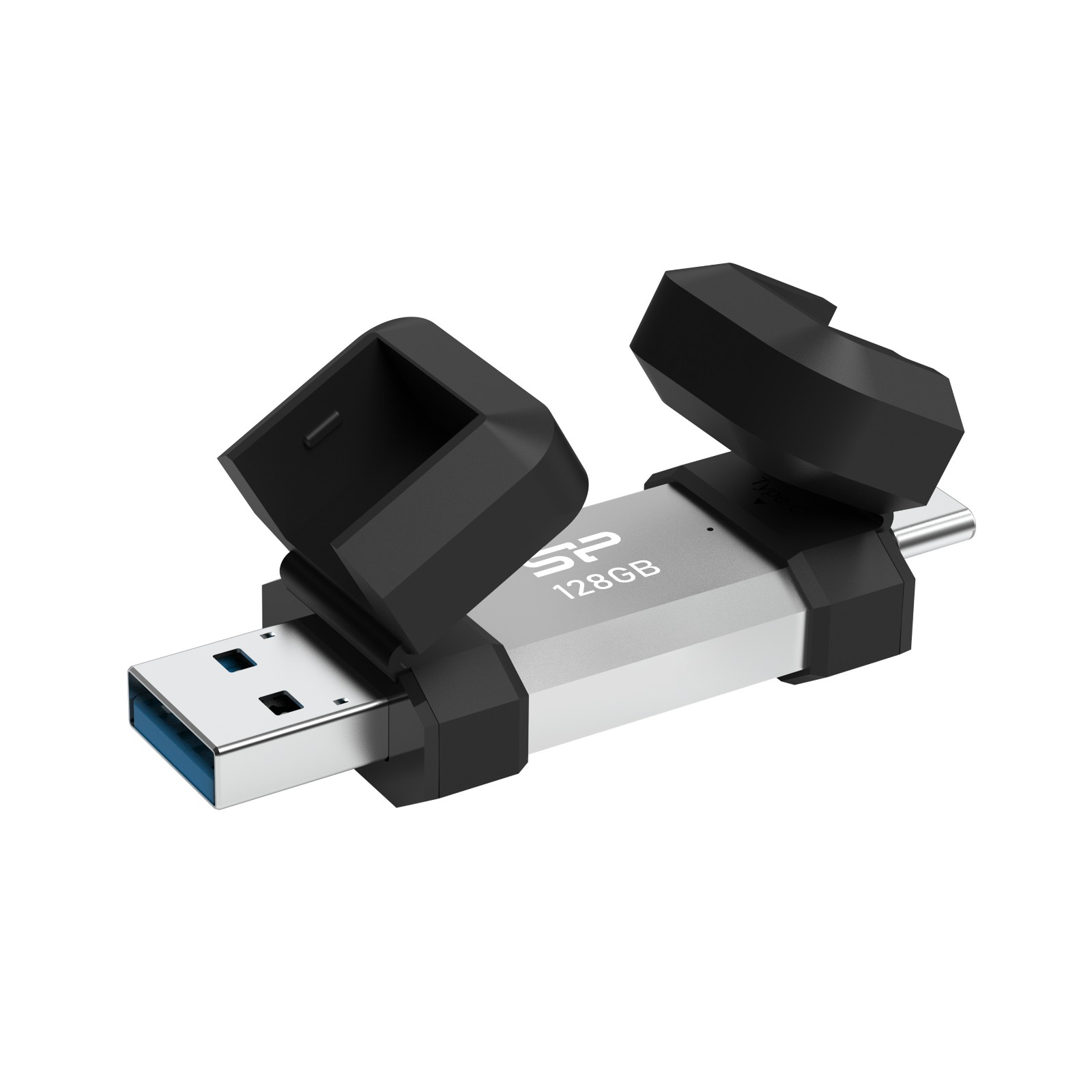 Silicon Power 128GB Mobile C51 USB Type A + Type C 2-in-1 Flash Drive PC/Mac/iPhone/PS5