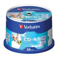 Verbatim 700MB 52X Wide Inkjet Printable CD-R - 50pk Spindle (41908)