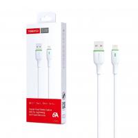Silicone USB Cable 6A Charging Cable Super Fast Data For iPhone White