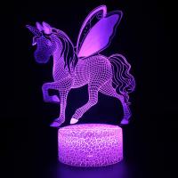 3D Night Light Unicorn LED Color Changing Light Bedroom Decorative Light Children's Birthday Gift