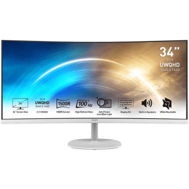 MSI 34in UWQHD VA 100Hz FreeSync Curved Business Monitor - White (PRO MP341CQW) - OPENED BOX 90822