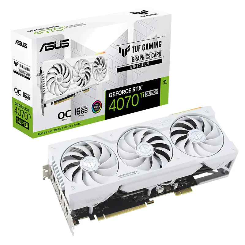 Asus TUF Gaming GeForce RTX 4070 Ti SUPER BTF White 16G OC Graphics Card (TUF-RTX4070TIS-O16G-BTF-WHITE)