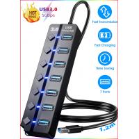 Powerboards-and-Adapters-USB-Hub-3-0-USB-Hub-Splitter-with-Individual-On-Off-Switches-and-Lights-1-2m-Long-Cable-USB-Extension-7-Port-USB-Data-Hub-2024-High-qualitys-2
