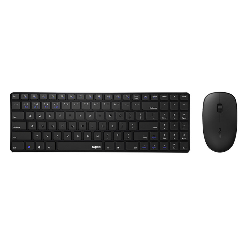 Rapoo 9300M Bluetooth and 2.4G Wireless Multi-mode Keyboard Mouse Combo - Black (KBRP-9300M-BLACK)