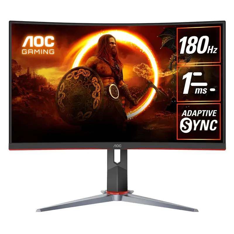 Aoc 27 Inch 1440p 144hz 1ms Curved Monitor AOC 27in QHD VA 180Hz