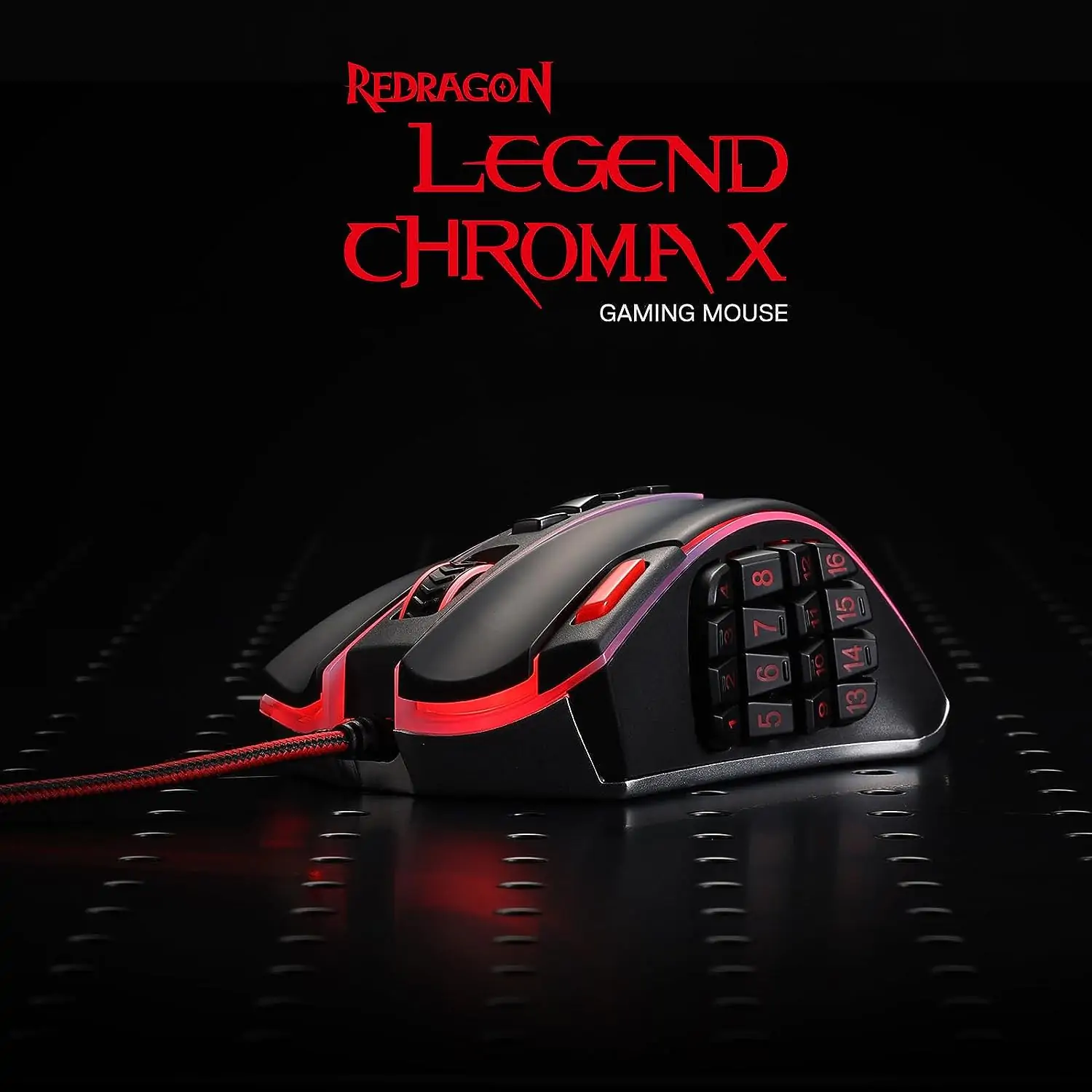 Redragon M990 MMO 32000 DPI Wired RGB Gamer 23 Programmable Buttons, 16 Side Macro Keys Gaming Mouse，Black