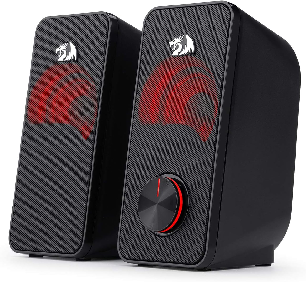 Redragon GS500 Stentor PC Gaming Speaker, 2.0 Channel Stereo Desktop Computer Speaker with Red Backlight, Quality Bass and Crystal Clear Sound