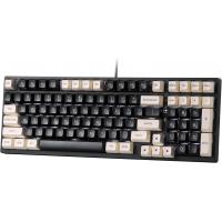 LTC NB981 Nimbleback 96% 98 Keys Wired Mechanical Keyboard White Backlit, Red Switch,2-Layer Foam, Eclipse Black