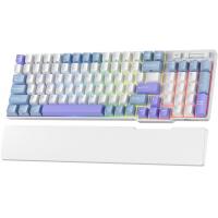 RK ROYAL KLUDGE Mechanical Keyboard RK96, RGB, 2.4Ghz/BT/Wired, Spring Rain Switches, White, Mixed Color