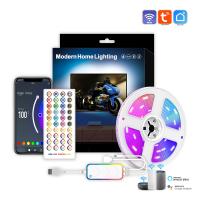 Sunwhale RGB Graffiti WiFi Atmosphere Light USB TV Background LED Color-changing Atmosphere Light with 40 Buttons, 5M-90 Lights, White