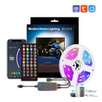 Sunwhale RGB Graffiti WiFi Atmosphere Light USB TV Background LED Color-changing Atmosphere Light with 40 Buttons, 5M-90 Lights, black