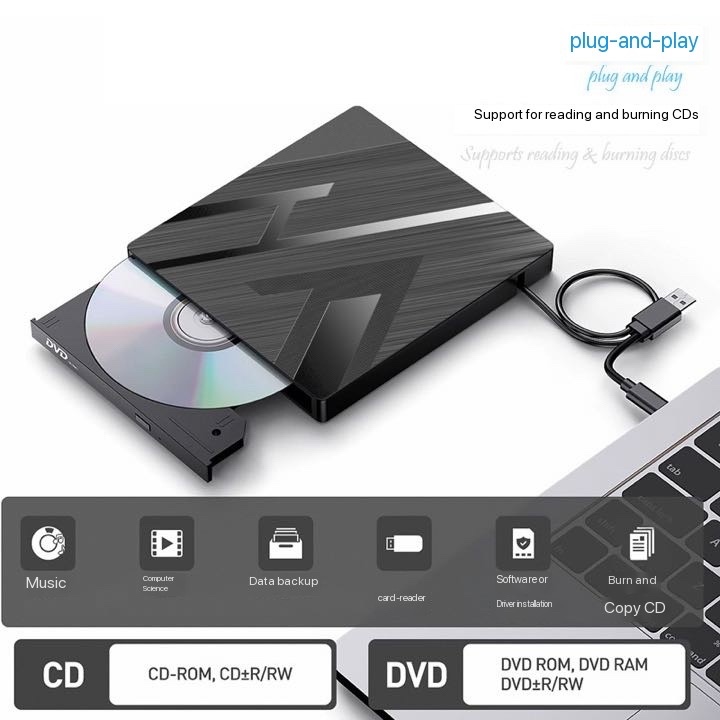 External USB DVD Drive Pennote Desk Machine CD Mobile Drive Type-c Recording Machine