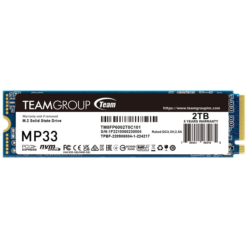 Team Group MP33 2TB PCIe 3.0 M.2 NVMe SSD (TM8FP6002T0C101)