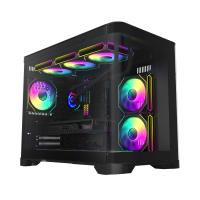 Gamemax HYPE-M BK Computer case,M-ATX black Case, 3x ARGB fan