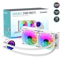 Water-Cooling-GameMax-IecChill-240V-White-Liquid-CPU-Cooler-240mm-Addressable-RGB-PWM-Pump-Fans-250W-TDP-AIO-Water-Cooler-13