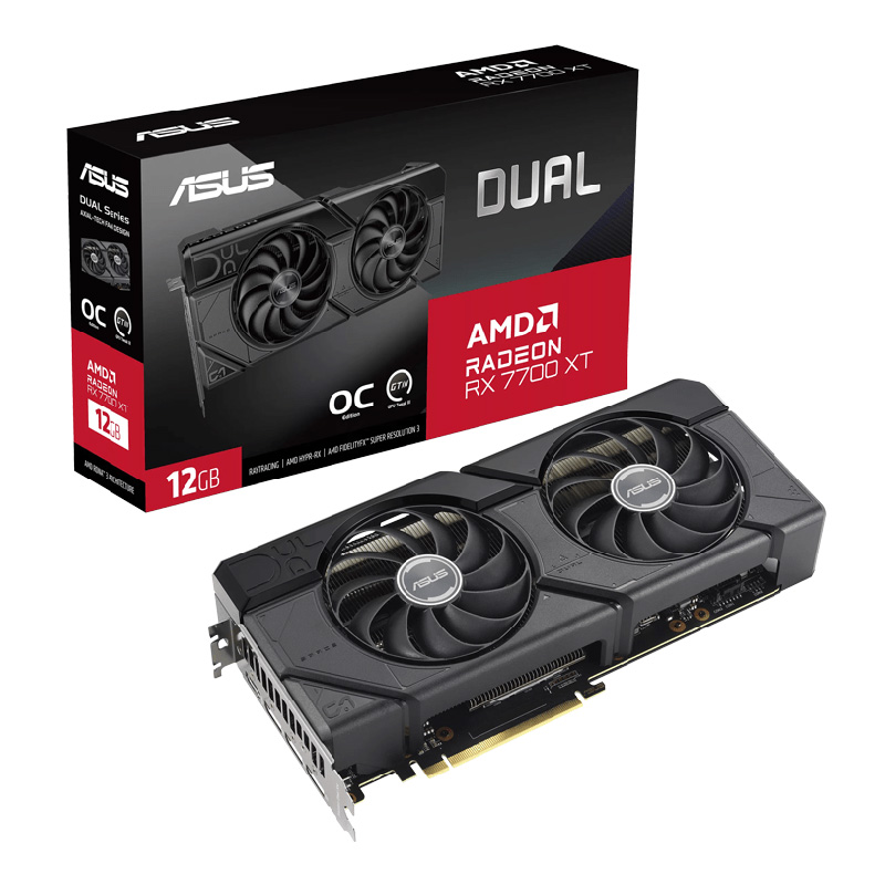 Asus Dual Radeon RX 7700 XT OC 12GB GDDR6 Graphics Card (DUAL-RX7700XT-O12G)