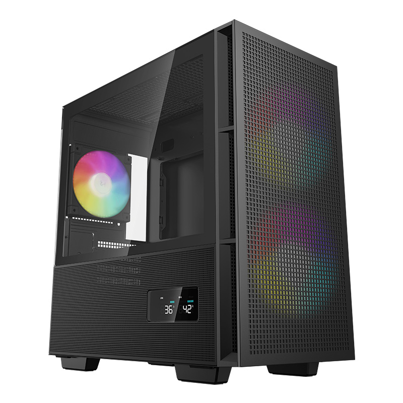 DeepCool CH360 Digital Tempered Glass M-ATX Case - Black (R-CH360-BKAPE3D-G-1)