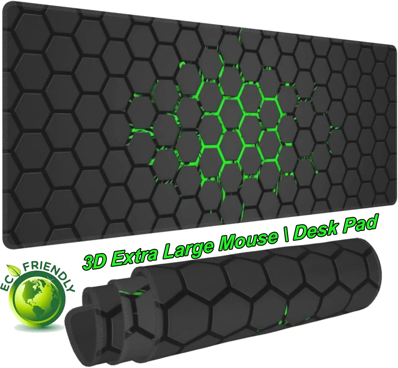 Gaming Mouse Pad Large Desk Pad 3D Mouse Mat with Non-Slip Base
