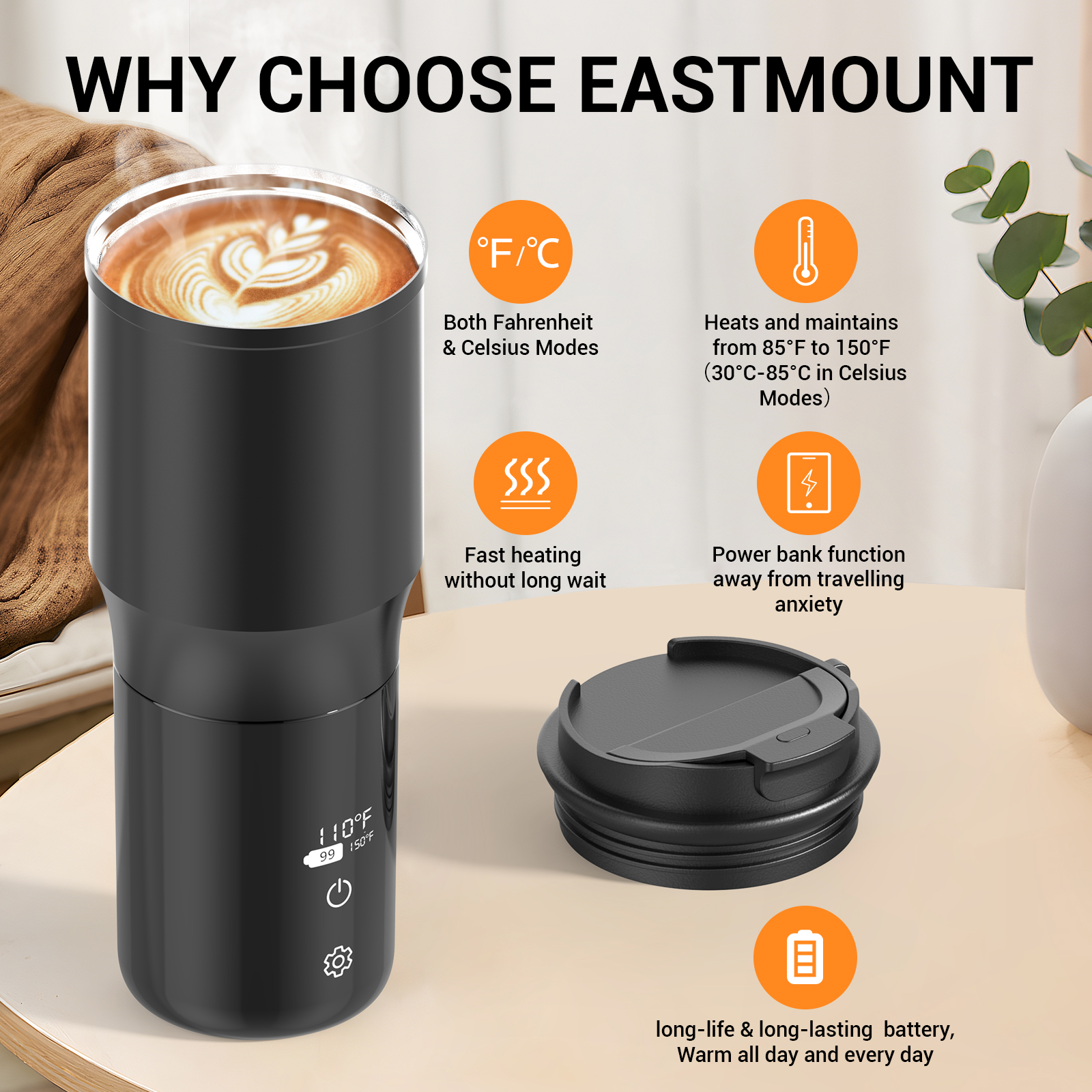 Portable Water Battery Powered Water Heater For Tea Cigarette