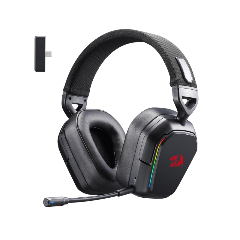 Redragon H868 3-Mode Wireless RGB Noise-canceling Microphone Over-Ear Headphones 7.1 Surround Sound 40 mm Drivers Gaming Headset