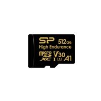 SP Silicon Power 512GB High Endurance 4K UHD Video microSDXC Card with Adapter Video Recording Car Dash Cam Security Camera UHS-I,C10,U3,A1,V30