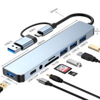 Peripherals-2-in-1-Dual-Connector-USB-hubs-8-in-1-USB-3-0-2-0-3-5mm-Audio-PD-Charging-SD-TF-Splitter-Multiport-Adapter-usb-hub-3-0-2