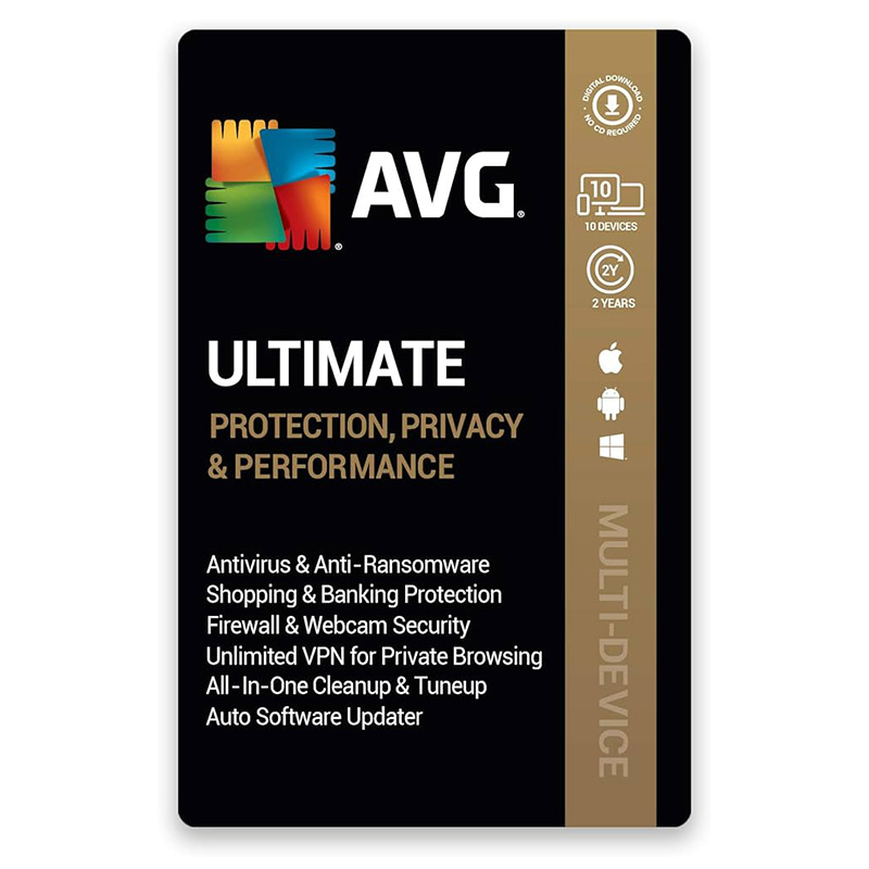 AVG Ultimate Multi-Device Up to 10 Connections - 2 Years ESD (uld.10.24m)