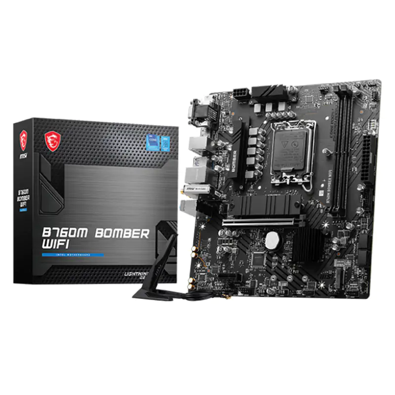 MSI B760M Bomber WiFi LGA1700 mATX Motherboard (B760M BOMBER WIFI)