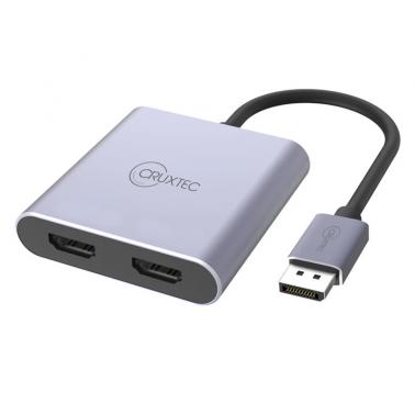 Cruxtec DisplayPort to Dual HDMI 4K Adapter (DT2H-4K-SG) - OPENED BOX 87001