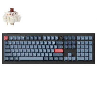 Keychron V6 Max QMK/VIA Wireless Custom Mechanical Keyboard with Gateron Jupiter Brown Switch (KBKCV6MD3) - OPENED BOX 86811