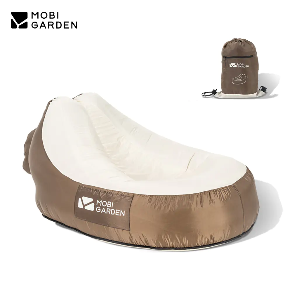Mobi Garden Ultralight Inflatable Sofa Bed – Portable Air Couch for Camping, Beach & Nap - IVORY