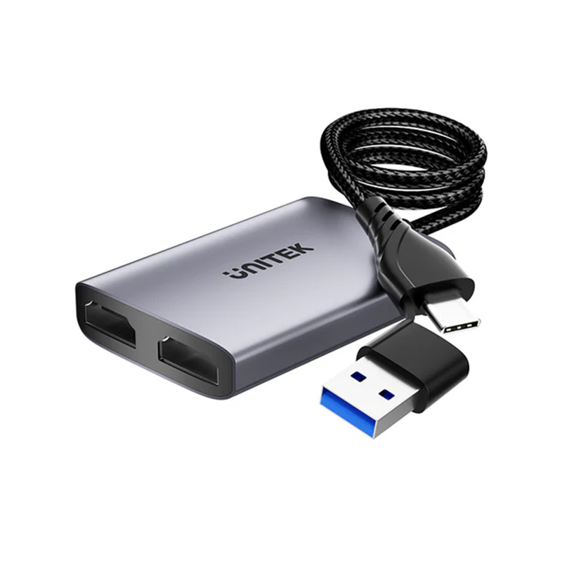 Unitek USB C/A Dual HDMI Adapter - Space Grey (UTV1427A01)