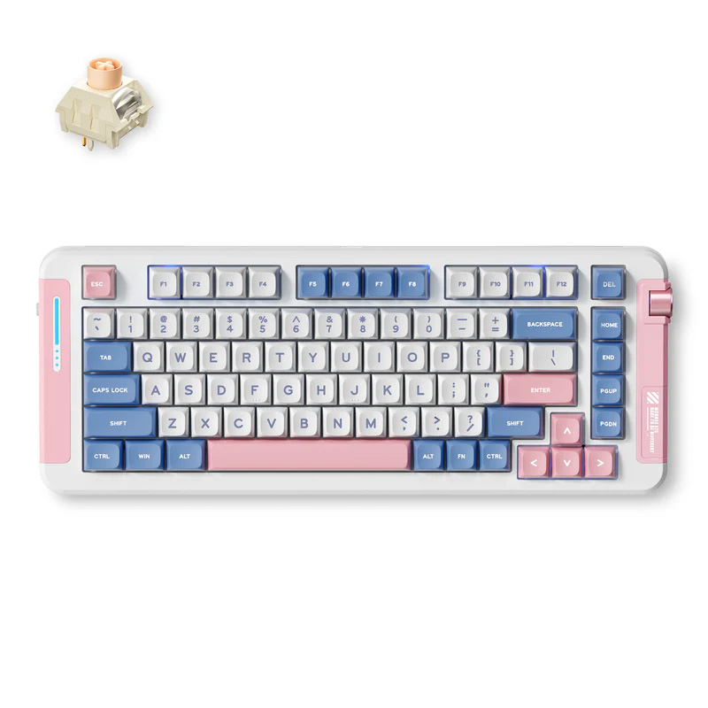 MCHOSE X75 Pink Blue Wireless Gasket Mount Mechanical Keyboard - Icy Creamsicle Switch (KBMCX75PKBLIC)