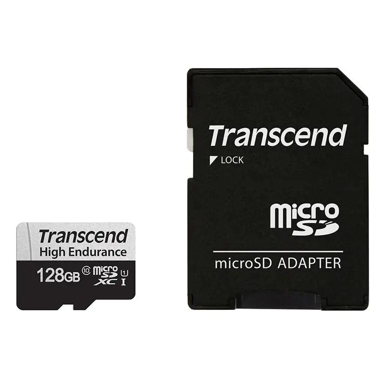 Transcend 128GB High Endurance U1 Micro SD Card with Adapter for DashCam (TS128GUSD350V)