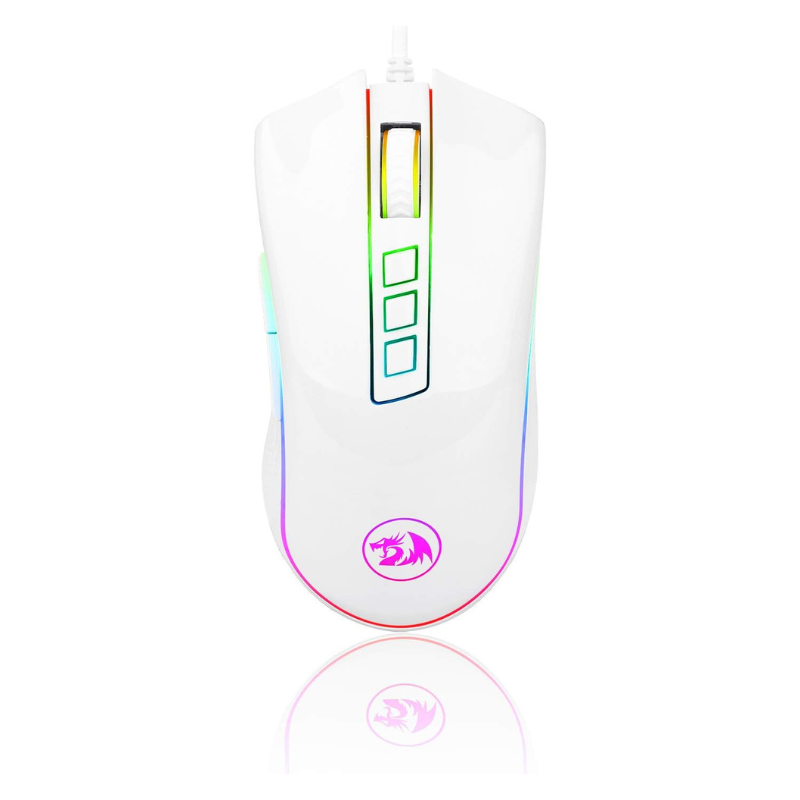 Redragon M711 Cobra Gaming Mouse with 16.8 Million RGB Color Backlit, 10,000 DPI Adjustable, Comfortable Grip, 7 Programmable Buttons, White