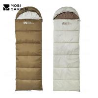 MOBI GARDEN sleeping Bag Splicing Outdoor Camping Mummy Cotton Sleeping Bag Ultralight Portable Winter Hiking Climbing 18℃~-5℃ - Khaki