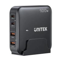 Unitek 100W 4 Port Desktop USB GaN Smart Charging Station - Black (UTP1229ABK01AU)