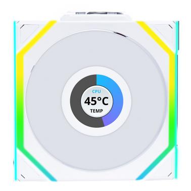 Lian Li Uni Fan 120mm SL Wireless ARGB 4-Pin PWM White Fan with 1.6in LCD Display (12SLLCD1W1W) - OPENED BOX 86378