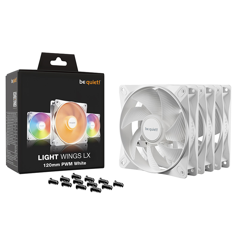 be quiet! Light Wings LX 120mm PWM Fan Triple Pack - White (BL122)