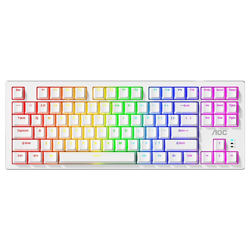 AOC GK230 White USB RGB Gaming Mechanical Keyboard with Blue Switch (KM-GK230W-BLUE)