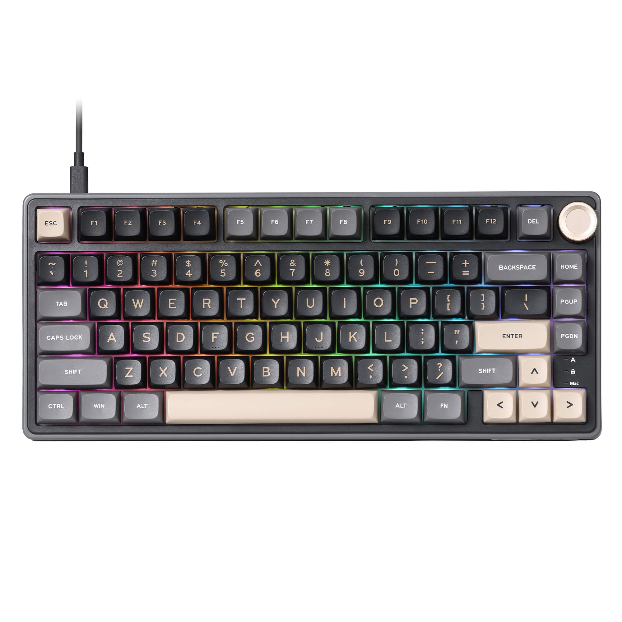 RK ROYAL KLUDGE R75 Mechanical Keyboard R75, RGB, Wired, Customized Switches, Black, Mixed Color