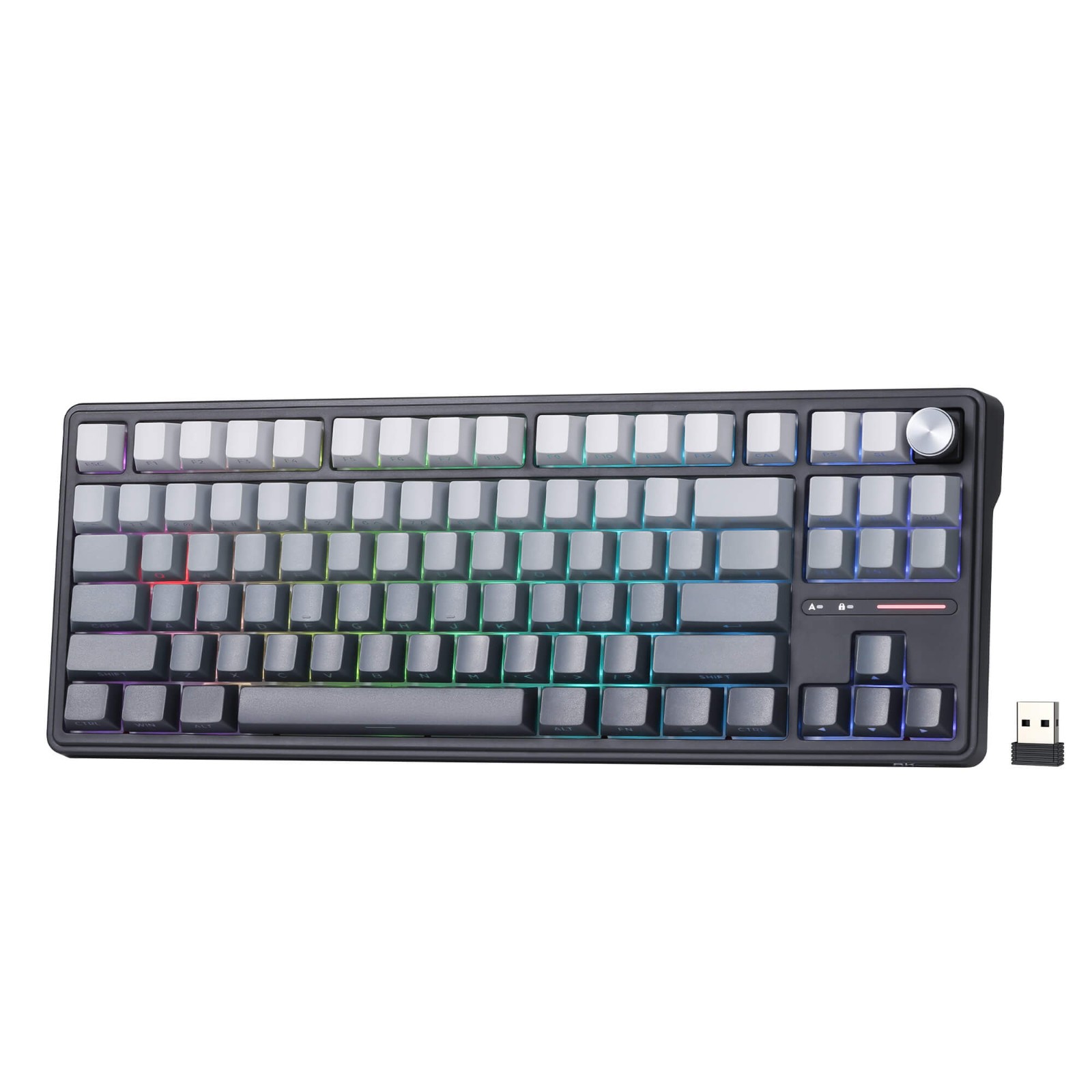 RK ROYAL KLUDGE R87Pro Mechanical Keyboard, RGB, 2.4Ghz/BT/Wired, Customized Switches, Gradient Black